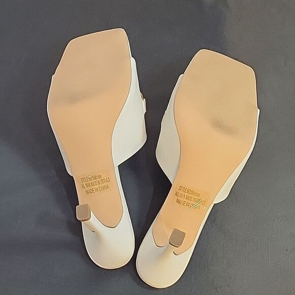 BRAND NEW SHOELAND SQUARE TOE SLIP-ON FOOT OPEN TOE GOLD CHAIN LINKING S… - Picture 13 of 16